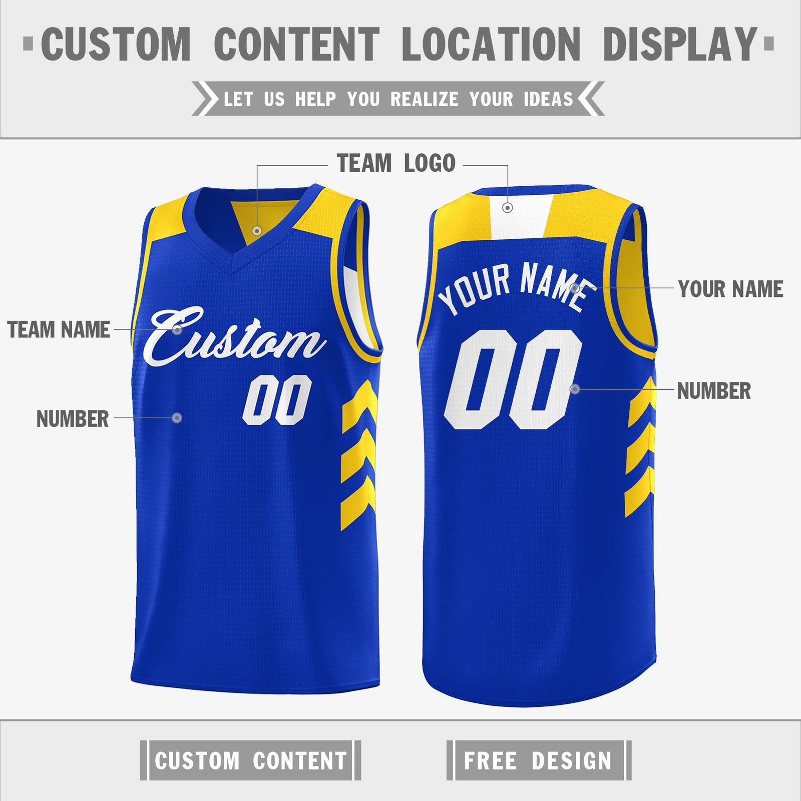 Custom Royal White Reversible Double Side Tops Basketball Jersey
