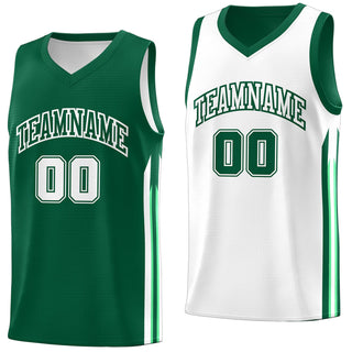 Custom Green White Double Side Tops Training Fashion Basketball Jersey