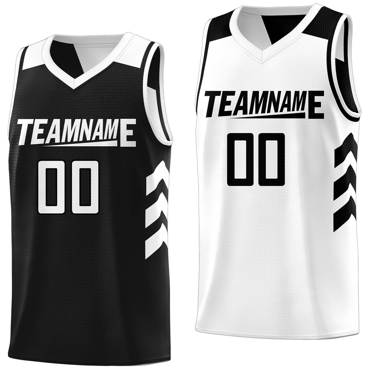 Custom Black White Reversible Tops Basketball Jersey | Custom Reversible Basketball Jerseys with Numbers