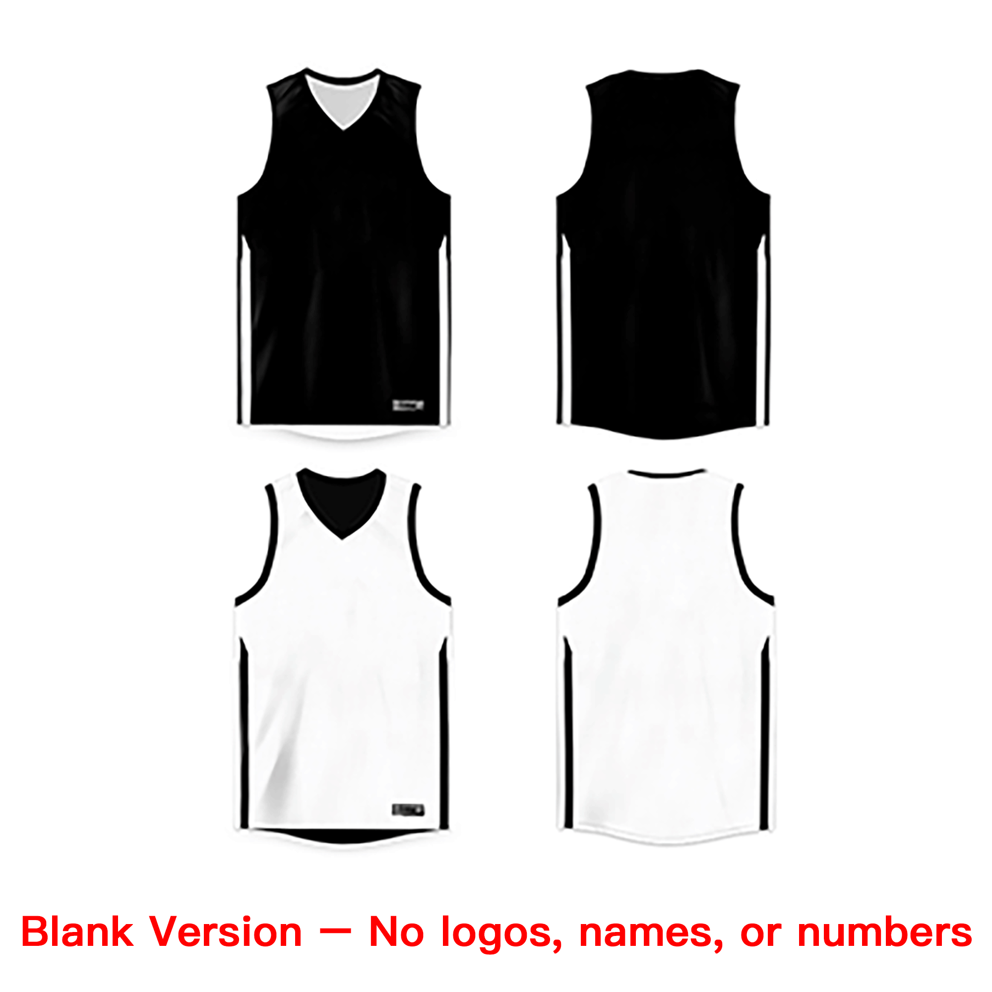 Custom Black White Double Side Tops Sports Basketball Jersey