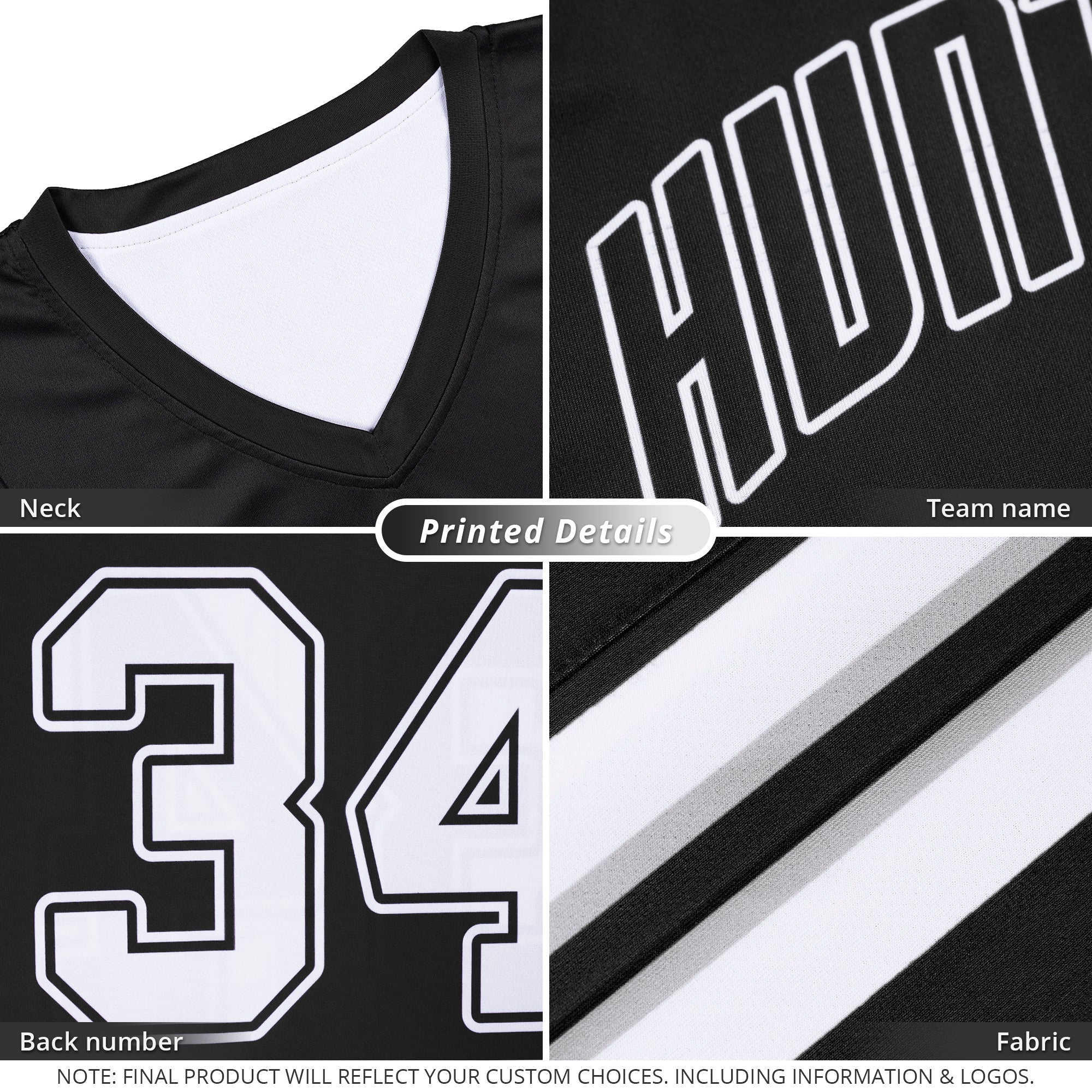 Custom Black White Double Side Tops Sports Basketball Jersey