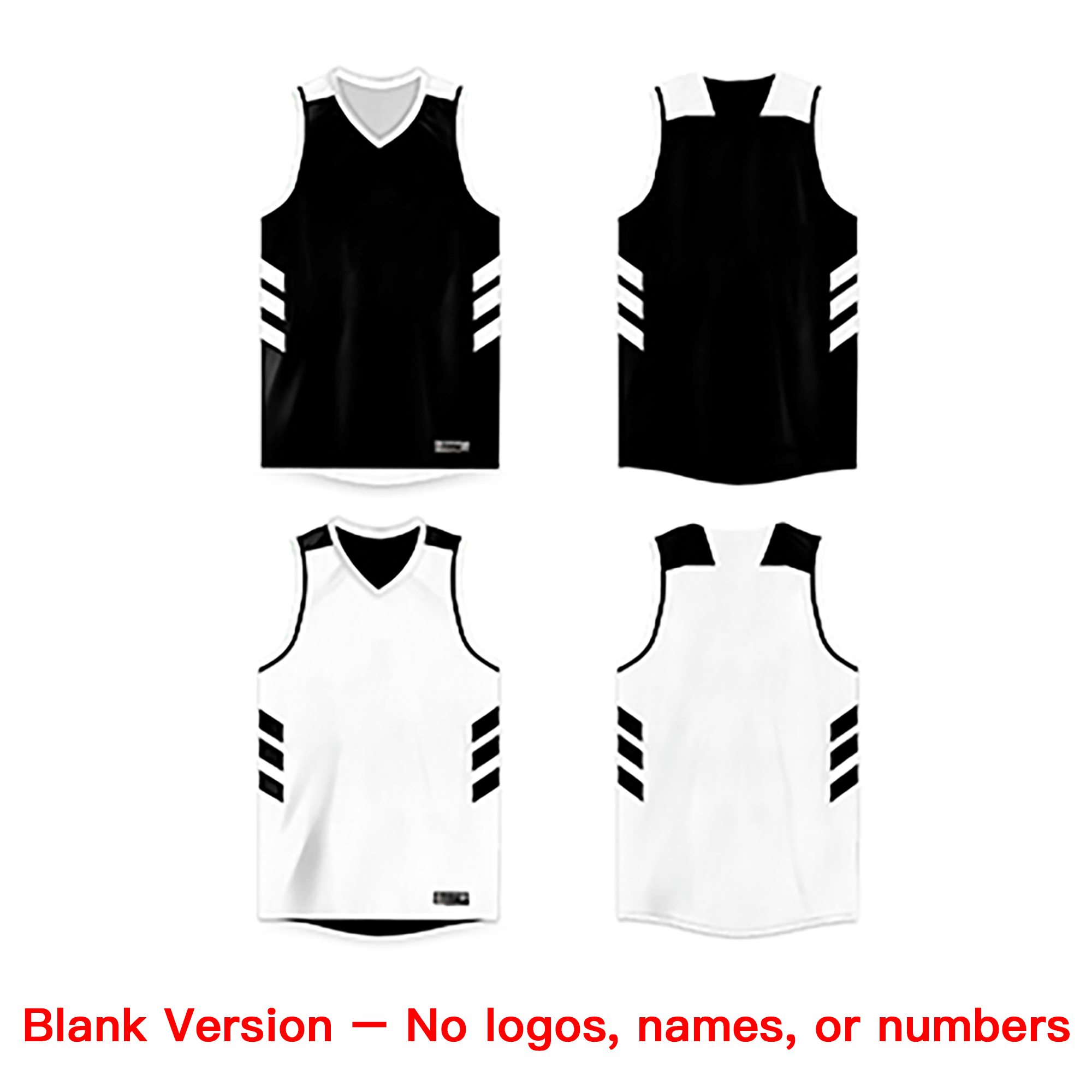 Custom Black White Double Side Tops Basketball Jersey