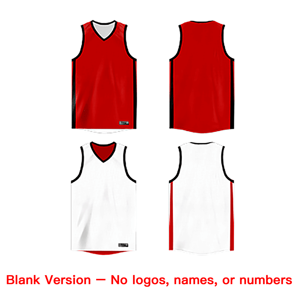 Custom White Red Double Side Sets Design Sportswear Basketball Jersey