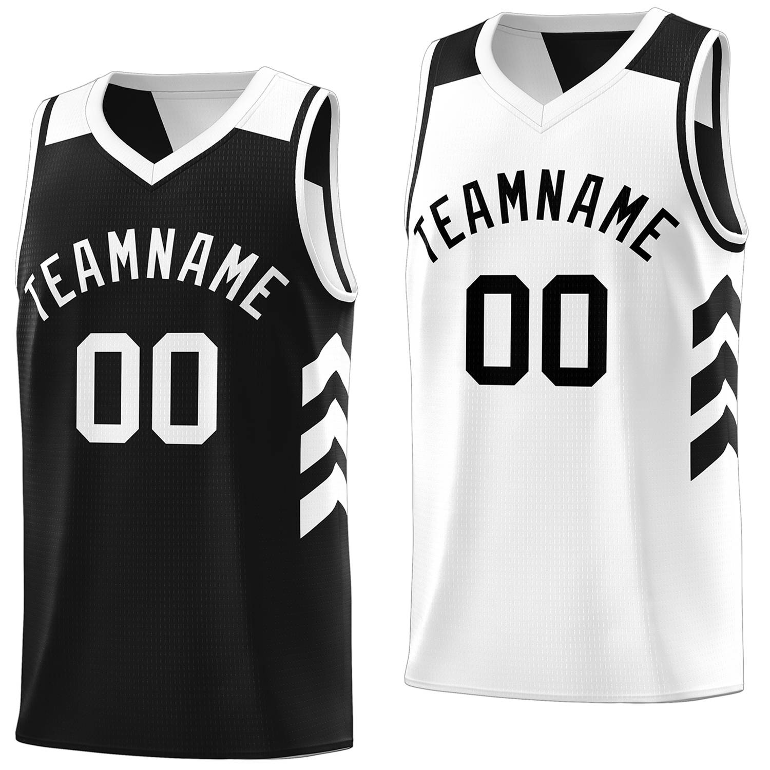 Custom Black White Reversible Tops Basketball Jersey | Custom Reversible Basketball Jerseys with Numbers
