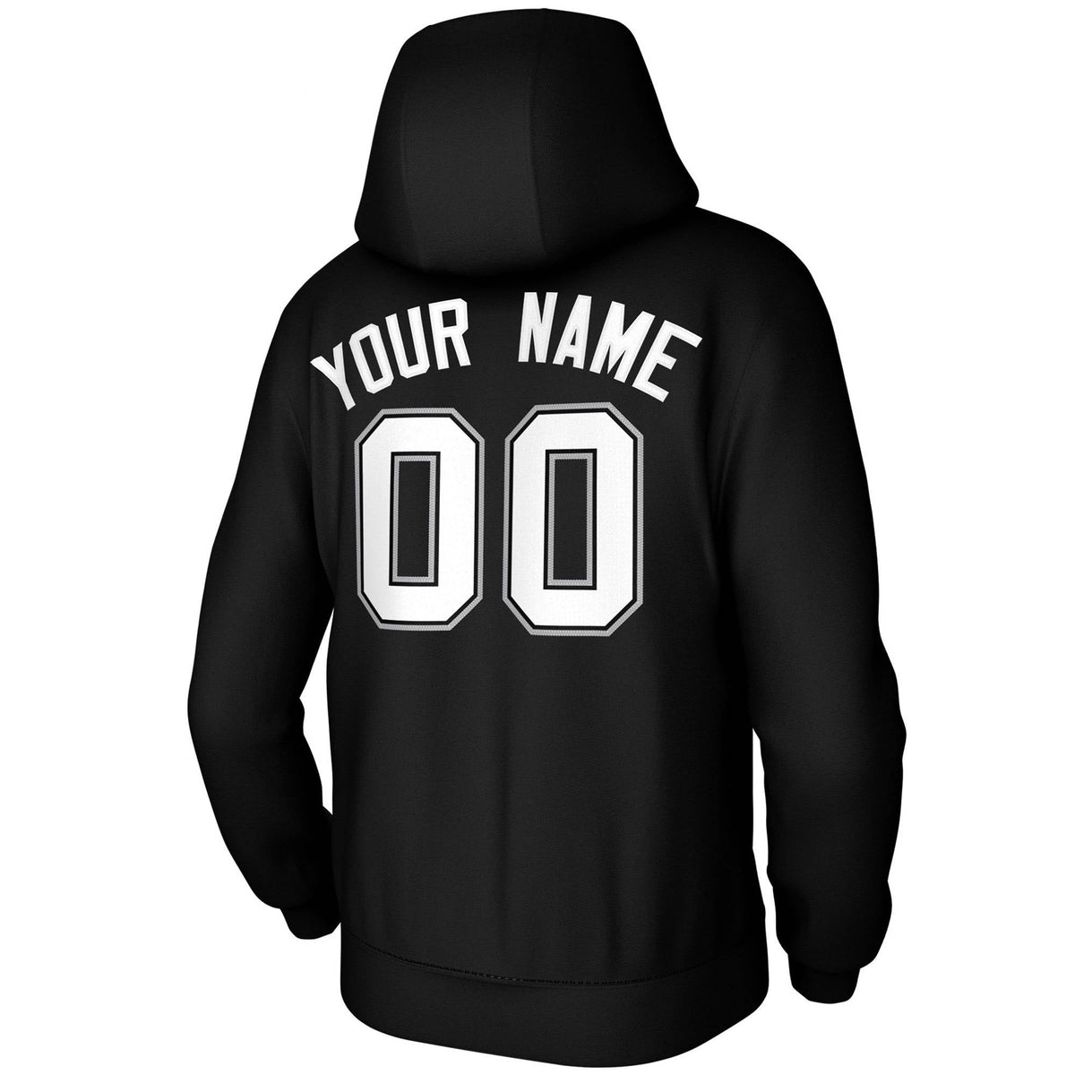 Custom Black White-Black-Gray Classic Style Training Uniform Pullover Hoodie