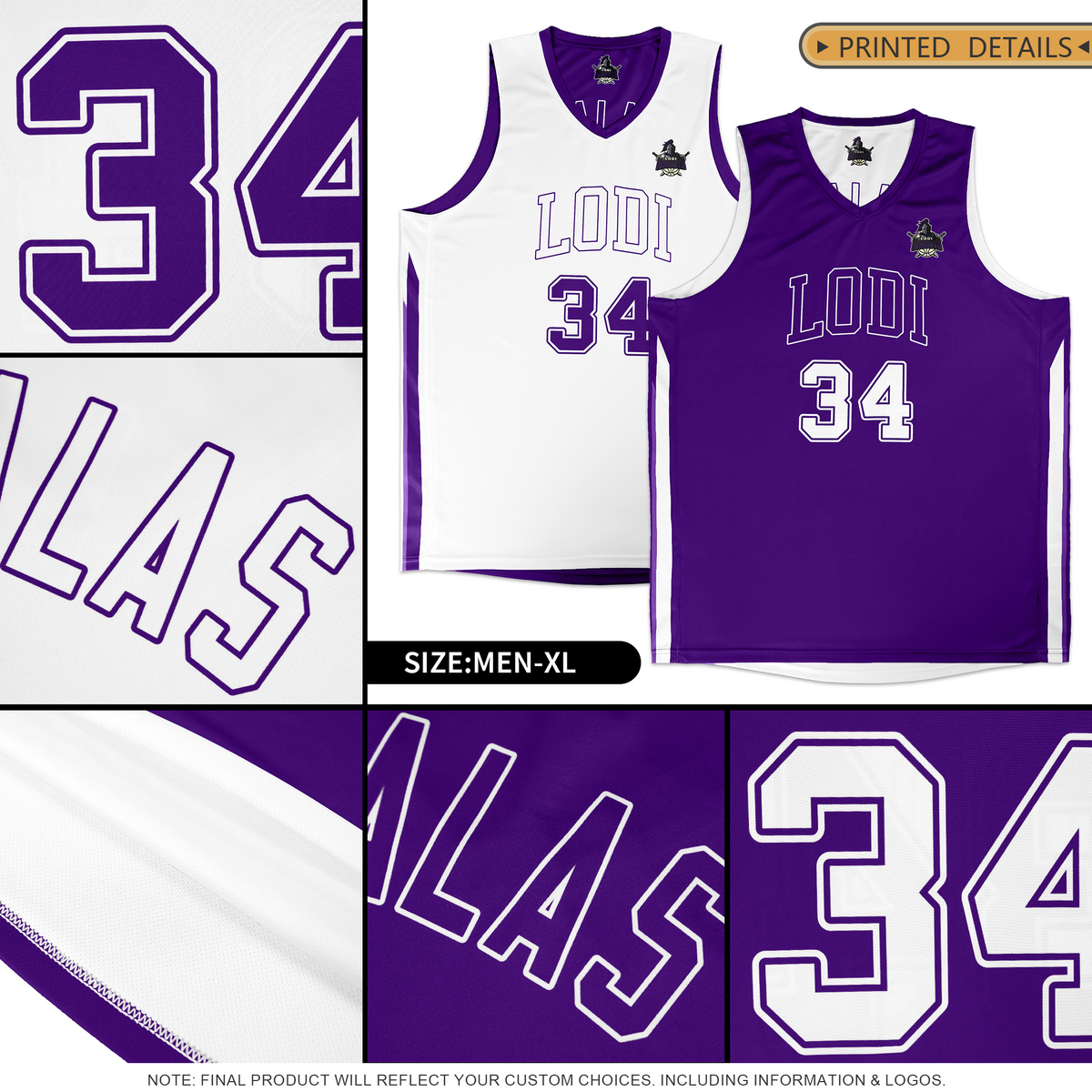 Custom Royal White Double Side Tops Sport Basketball Jersey