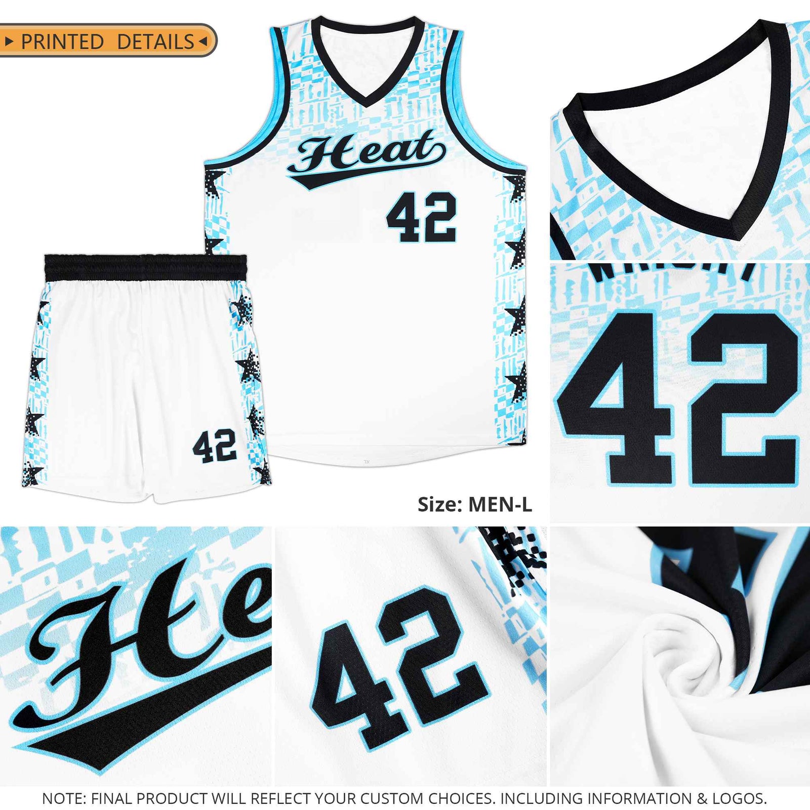 Custom Aqua Mosaic Stars Pattern Sports Uniform Basketball Jersey