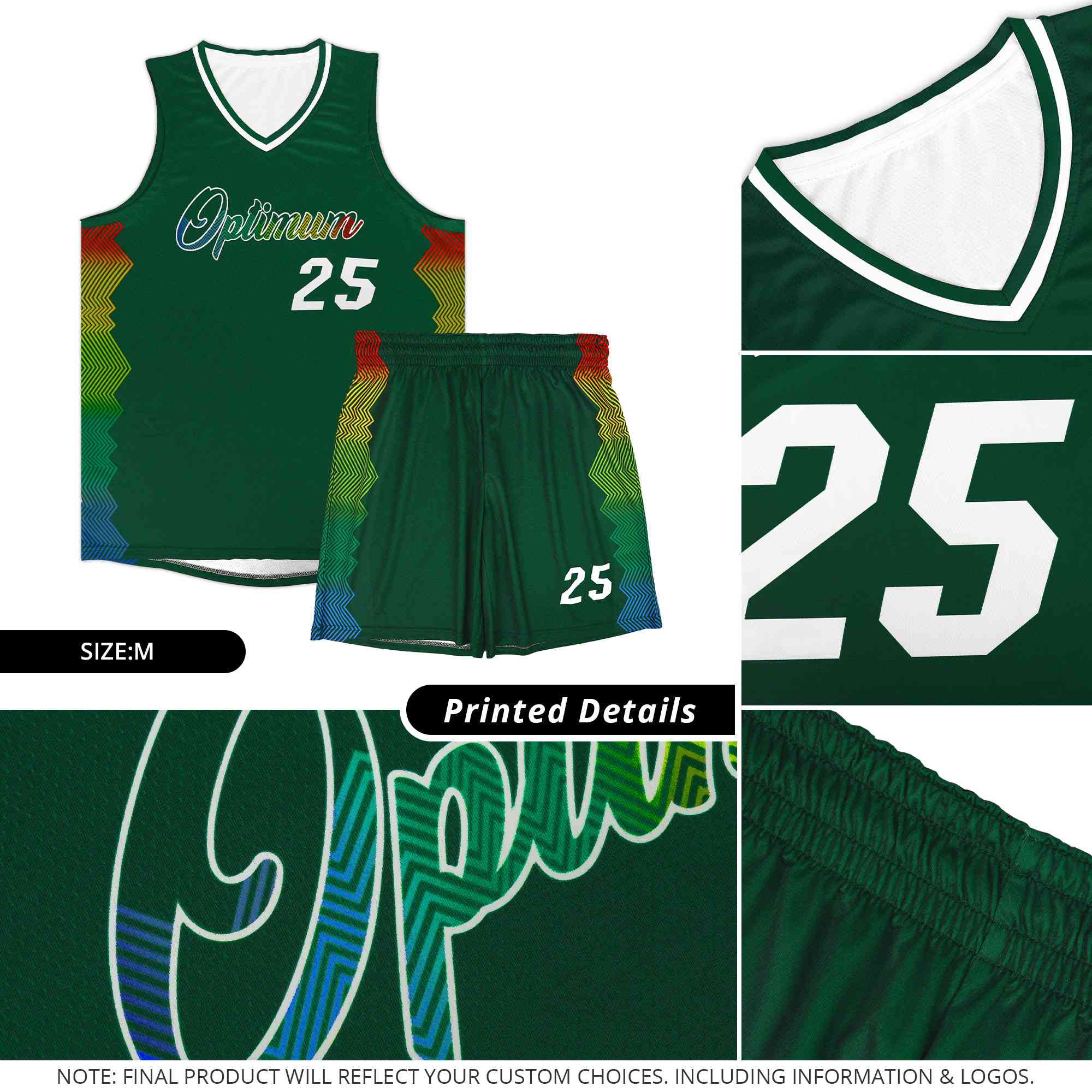 Custom Olive Denver Nuggets Rainbow Side Sports Uniform Basketball Jersey