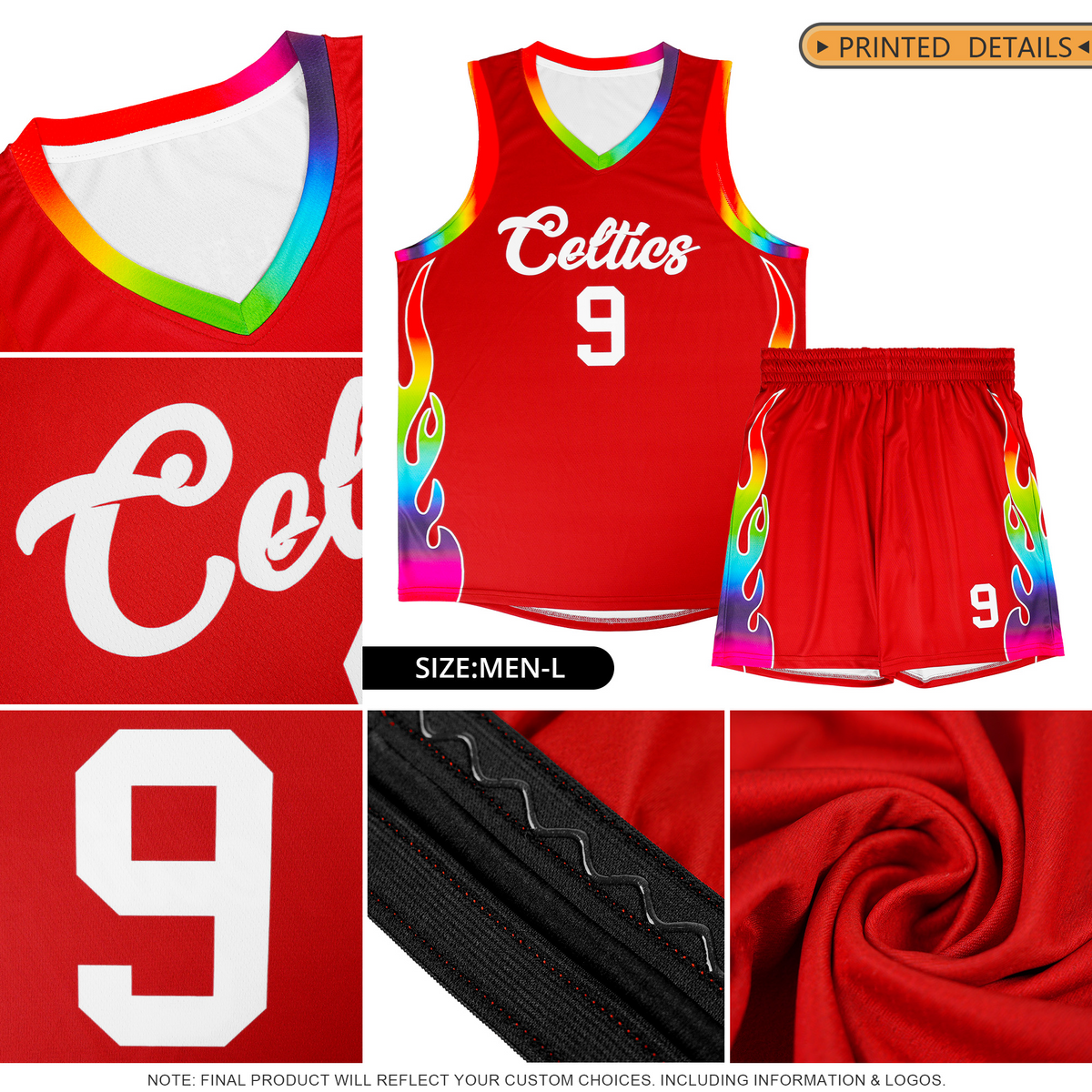 Custom Purple Side Flame Pattern Fashion Sports Uniform Basketball Jersey