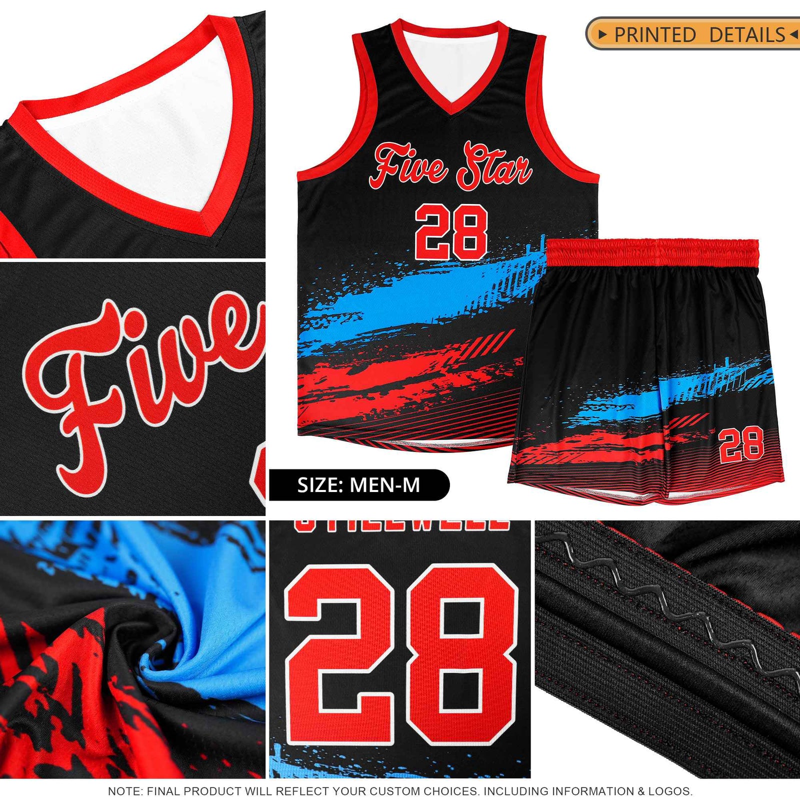 Custom Orange White and Navy Graffiti Pattern Sports Uniform Basketball Jersey