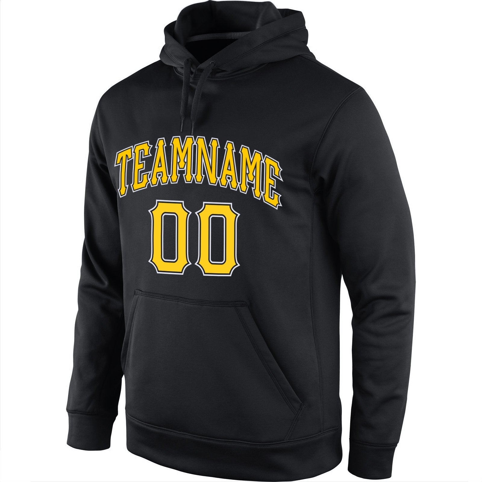 Custom Black Yellow-White Classic Style Pullover Sport Fashion Hoodie Uniform