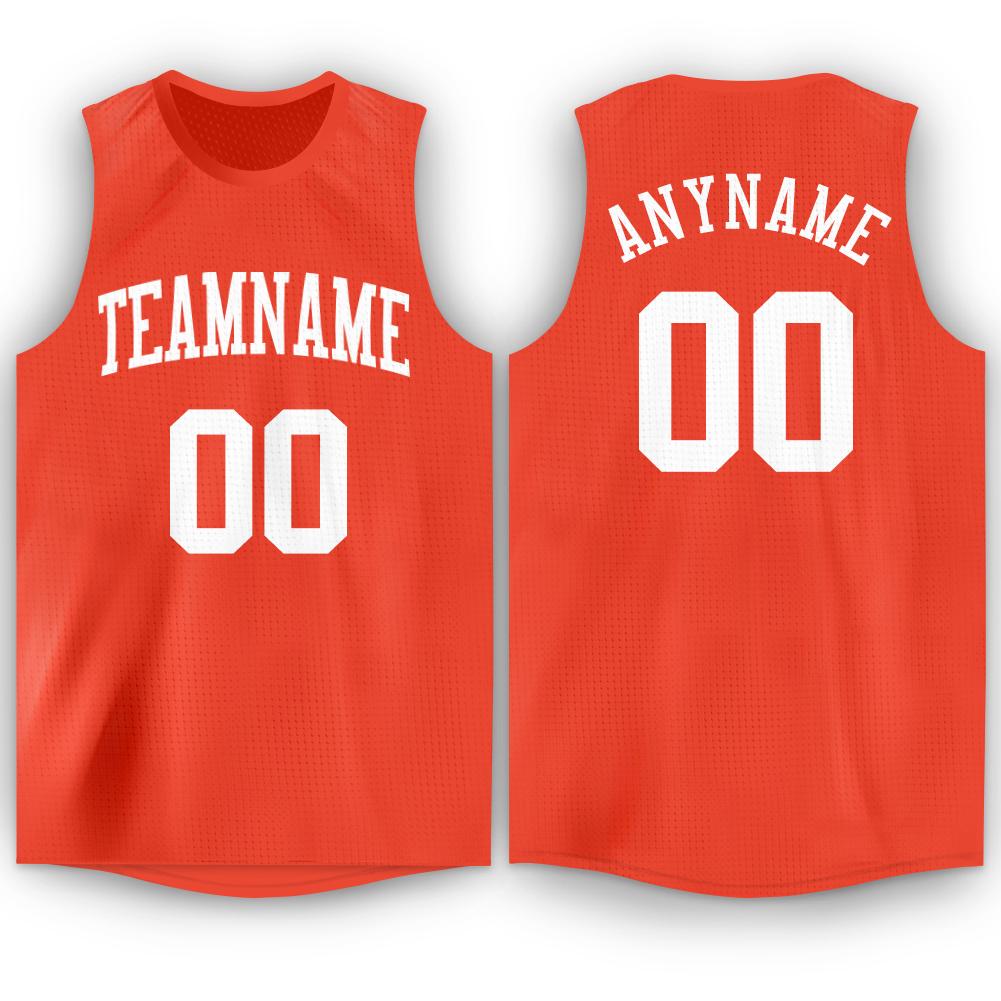 Custom Orange White Classic Tops Athletic Basketball Jersey