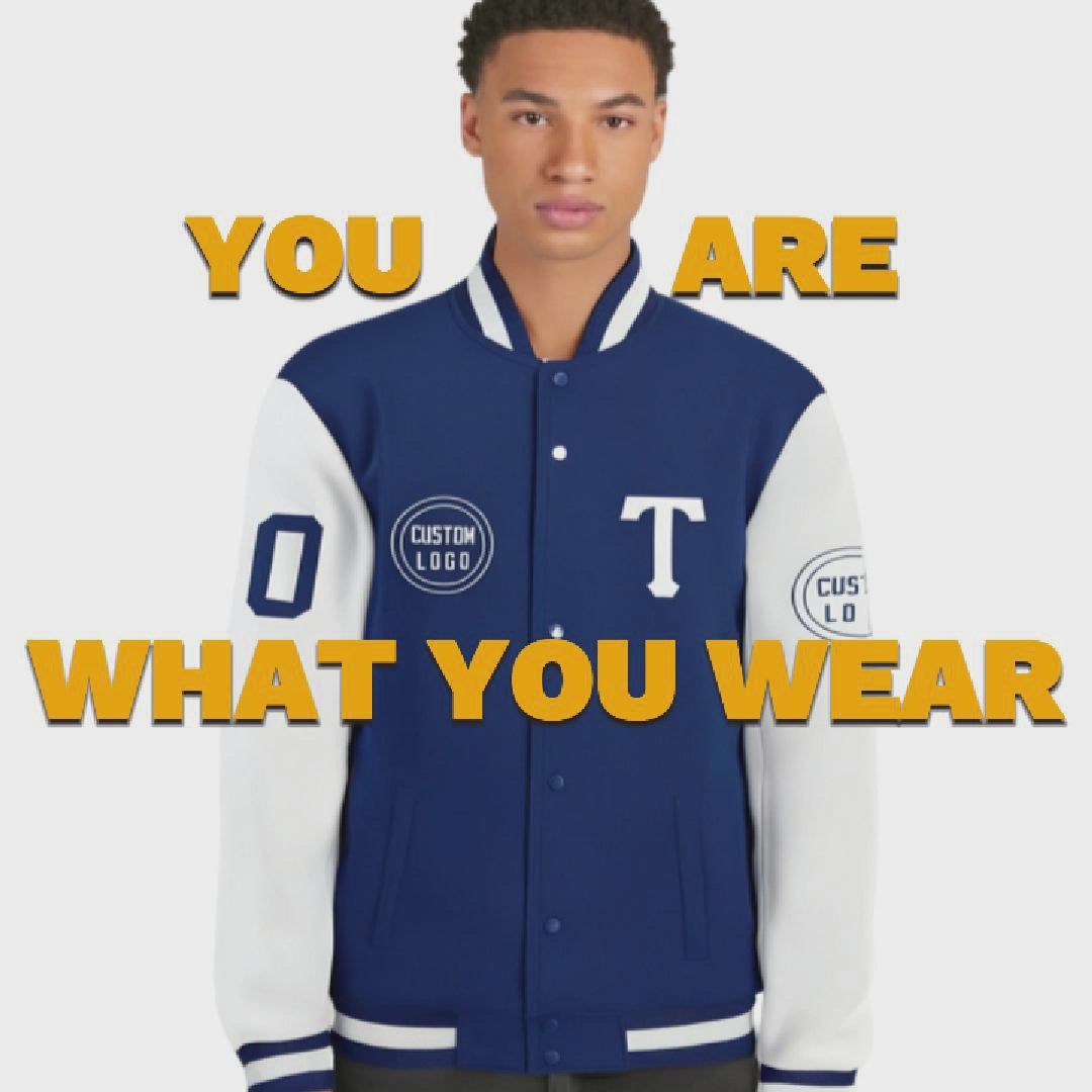 Custom Orange Black Bomber Full-Snap Varsity Letterman Two Tone Jacket