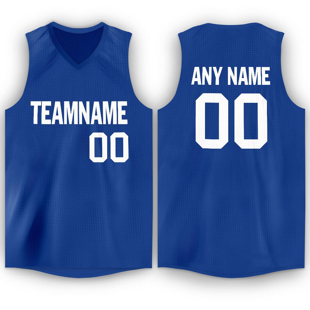 Custom Royal White Classic Tops Fashion Basketball Jersey