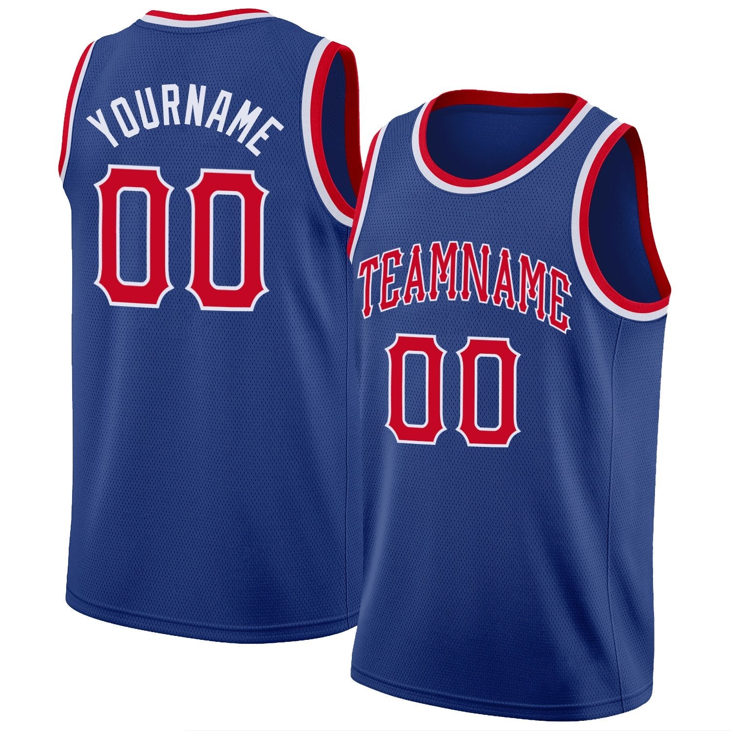 Custom Royal Red-White Classic Tops Athletic Casual Basketball Jersey